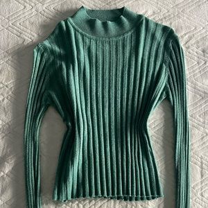 Parisian Teal Turtle-Neck